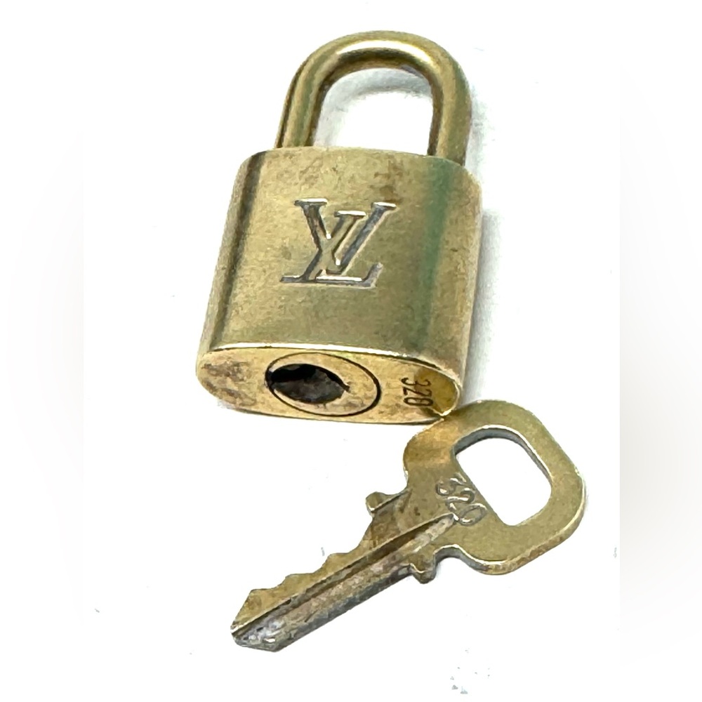 Authentic Louis Vuitton Gold Lock & Key Brass Number 320